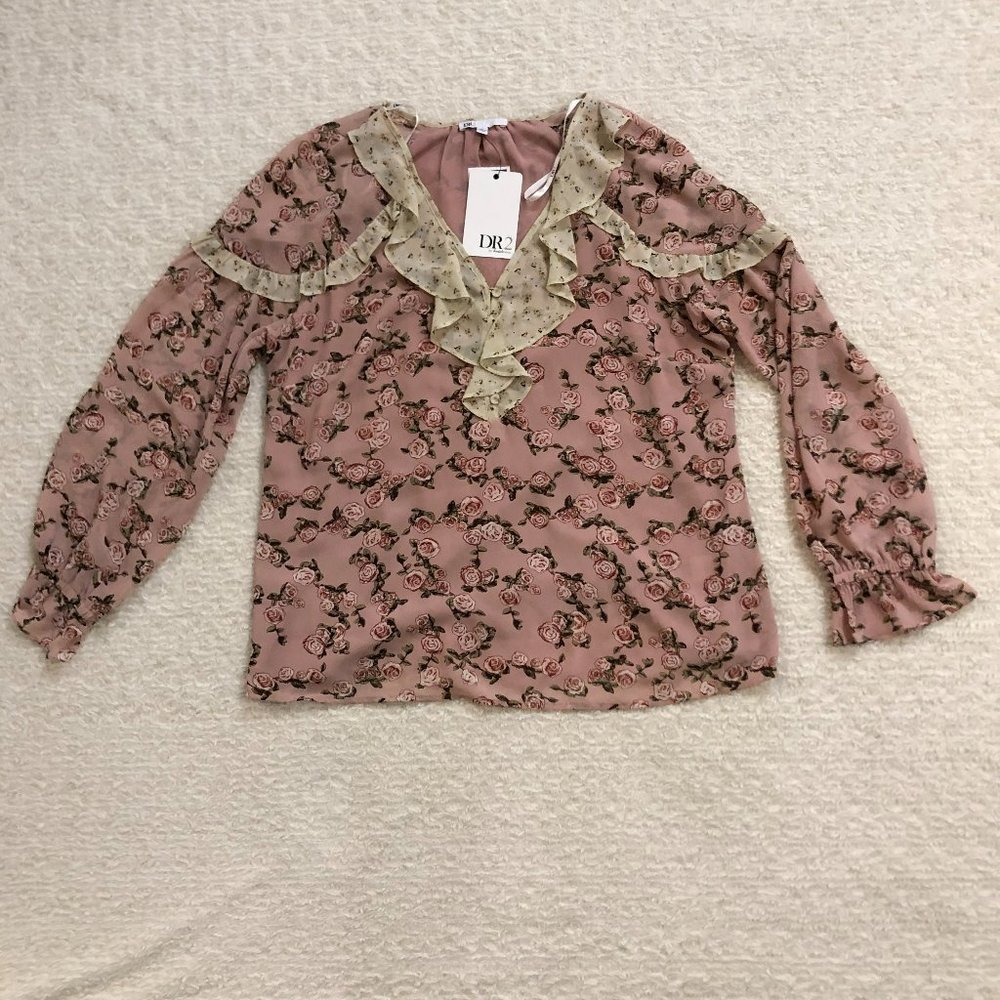 NWT, DR2 Daniel Rainn, Women’s Floral top Blouse, Size Large